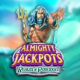Almighty Jackpots – Realm of Poseidon slot logo by Novomatic at Seven Casino