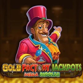 Gold Factory Jackpots Mega Moolah game by Aurum Signature Studios – logo hosted on Seven Casino