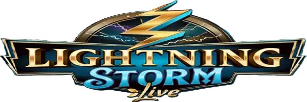 Lightning Storm slot logo by Evolution at Seven Casino